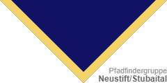 Pfadfinder-Halstuch (engl.: scout neckerchief /neckie, ital.: fazzolettone/fazzoletto scout, schwed.: Scouternas halsduk):  Neustift-Stubaital 