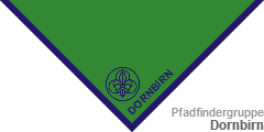 Pfadfinder-Halstuch (engl.: scout neckerchief /neckie, ital.: fazzolettone/fazzoletto scout, schwed.: Scouternas halsduk):  Dornbirn 